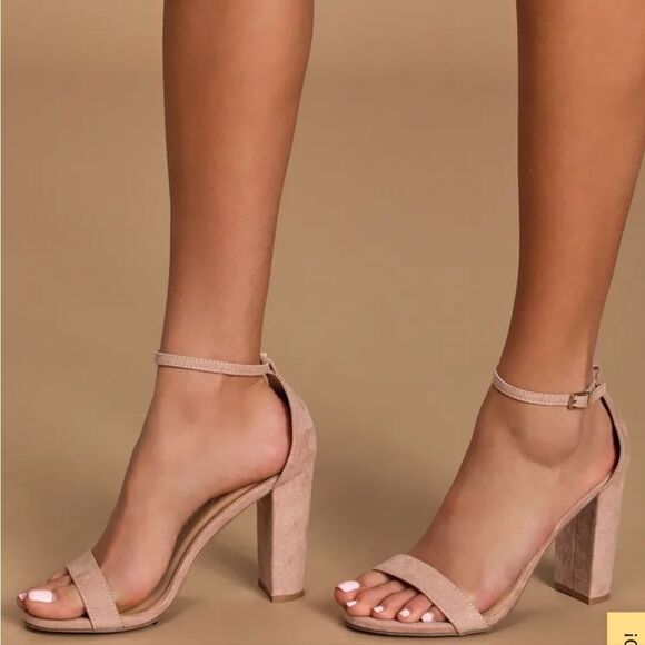 BRAND NEW LULUS-TAYLOR NATURAL ANKLE STRAP HEEL SUEDE SANDAL - Picture 16 of 16